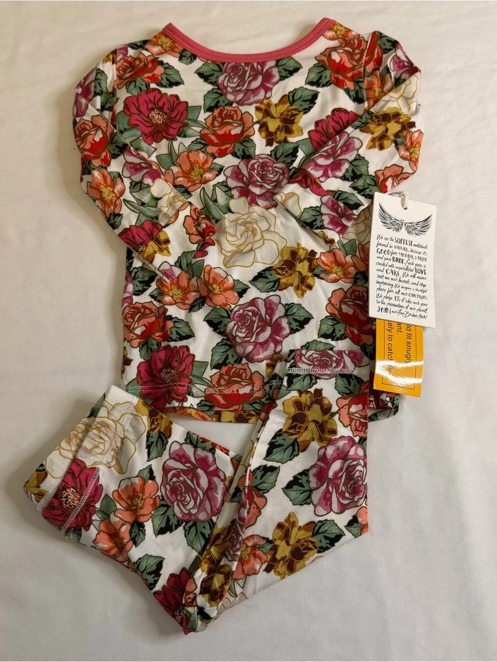 Free‎ Birdees Bamboo Pajama Set NWT 6-12 Months Floral